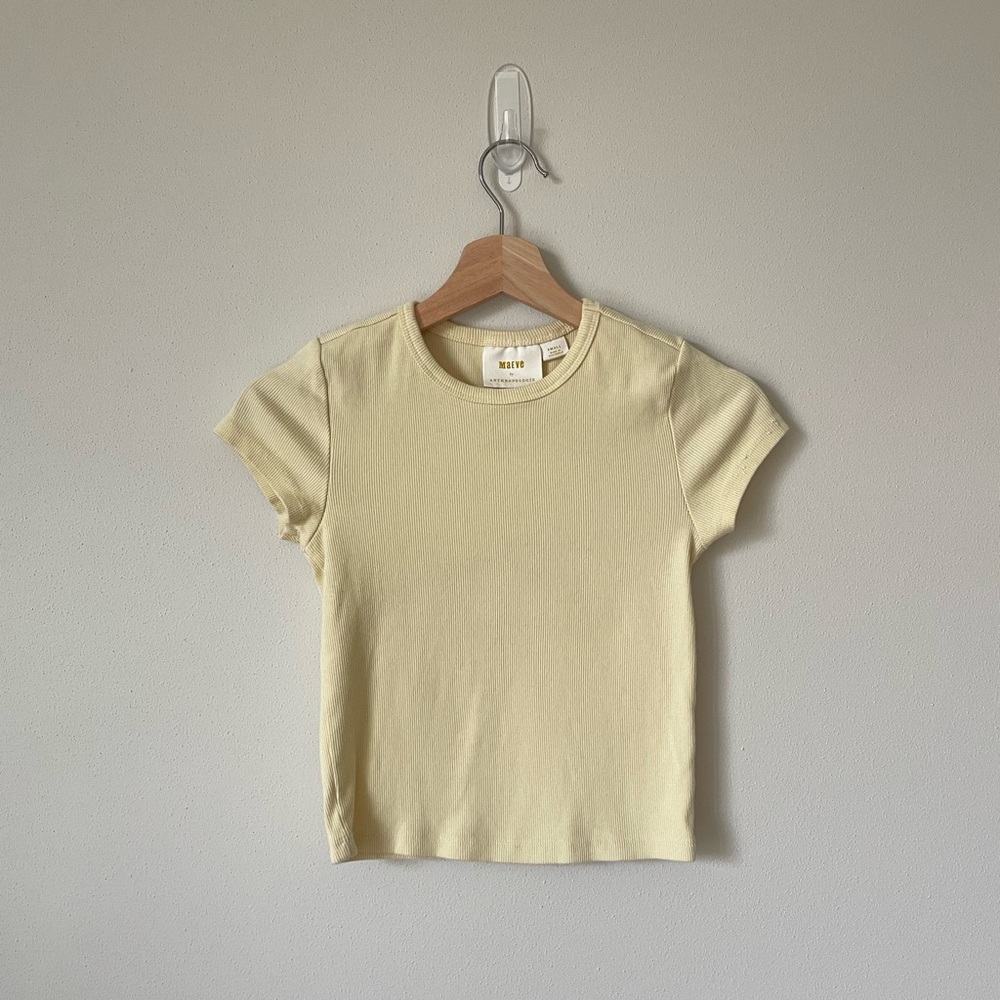 Blair Stretch Cotton Short-Sleeve Baby Tee by Maeve: Cropped Edition